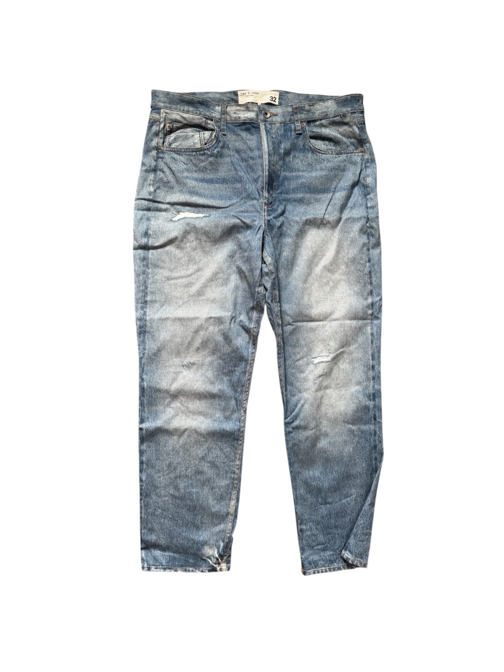 rag & bone Light Blue Relaxed Distressed Jeggings 32